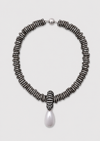 Pearl Drop Necklace, Black