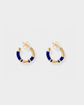Positano Mini Hoop Earrings, Navy