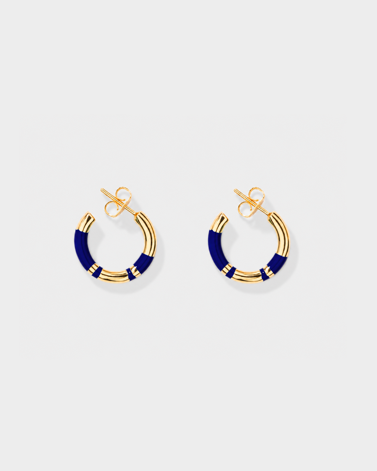 Positano Mini Hoop Earrings, Navy