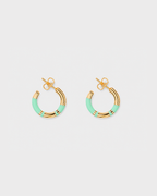 Positano Mini Hoop Earrings, Aqua