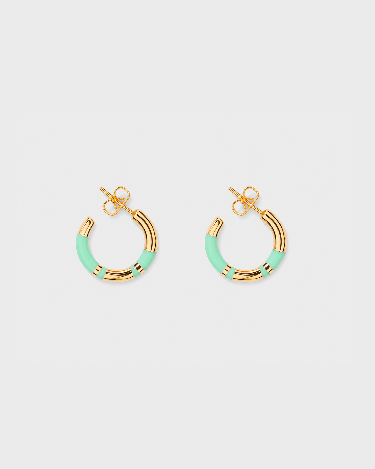 Positano Mini Hoop Earrings, Aqua