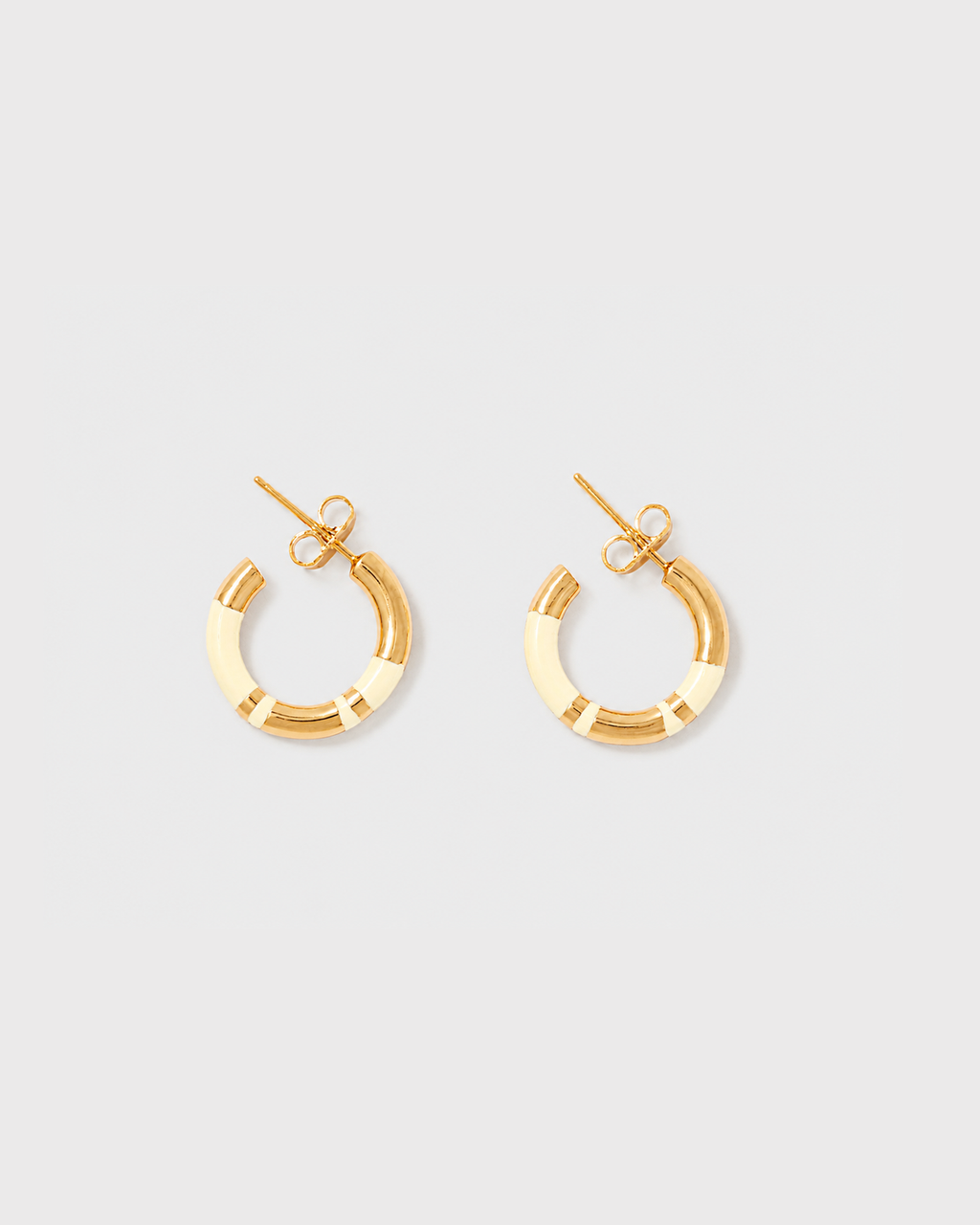 Positano Mini Hoop Earrings, Ivory