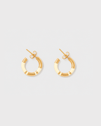 Positano Mini Hoop Earrings, Ivory