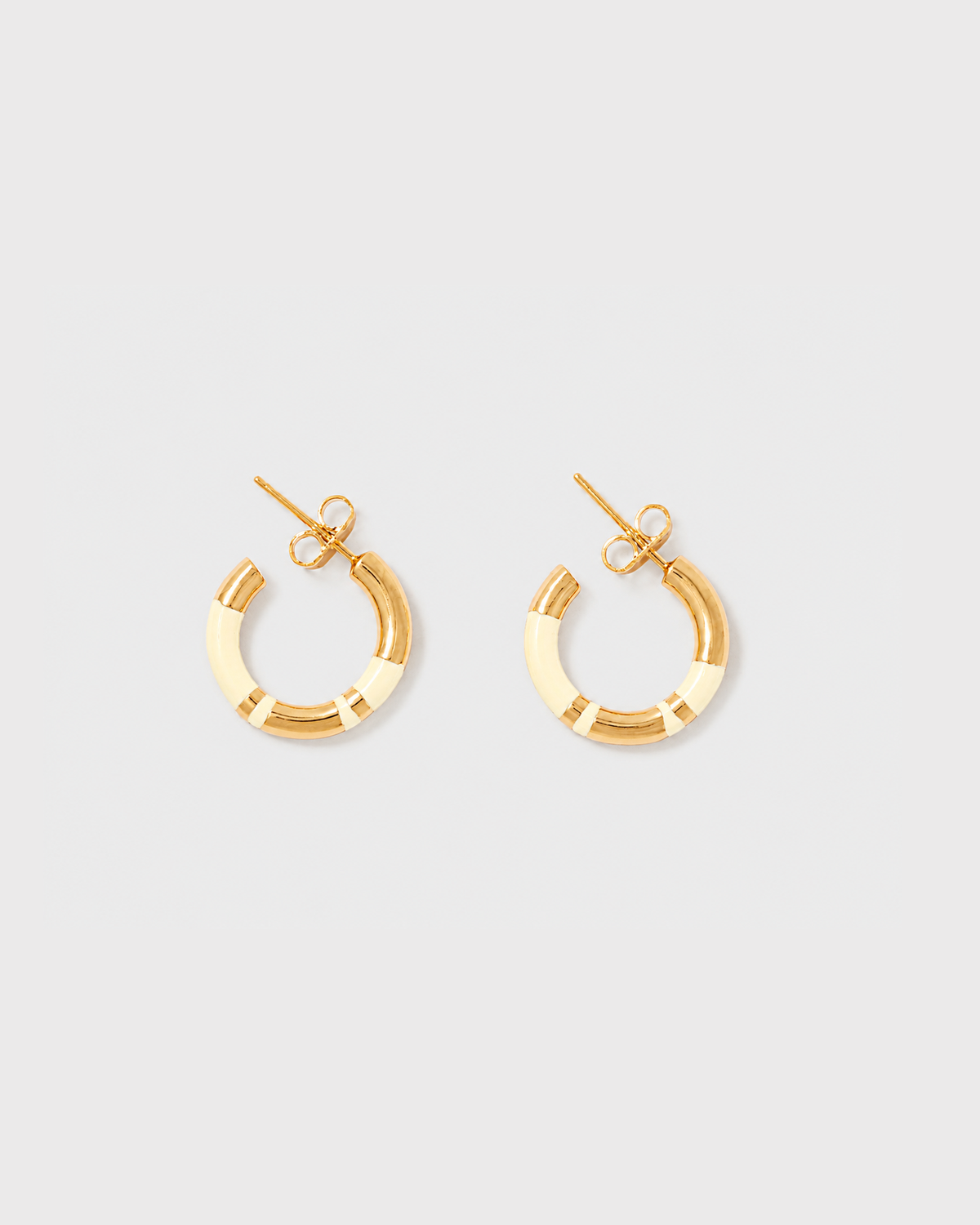 Positano Mini Hoop Earrings, Ivory