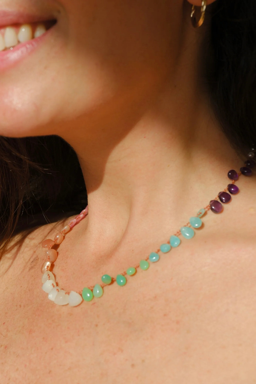 RAINBOW NECKLACE , MULTI-STONE