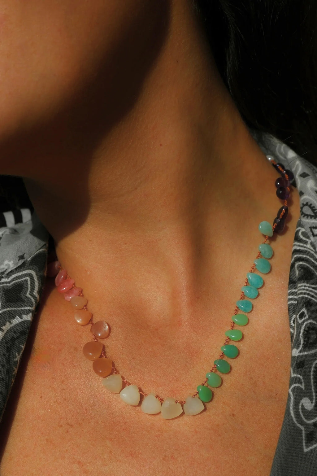 RAINBOW NECKLACE , MULTI-STONE