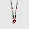 Small Love Necklace, Red Agate
