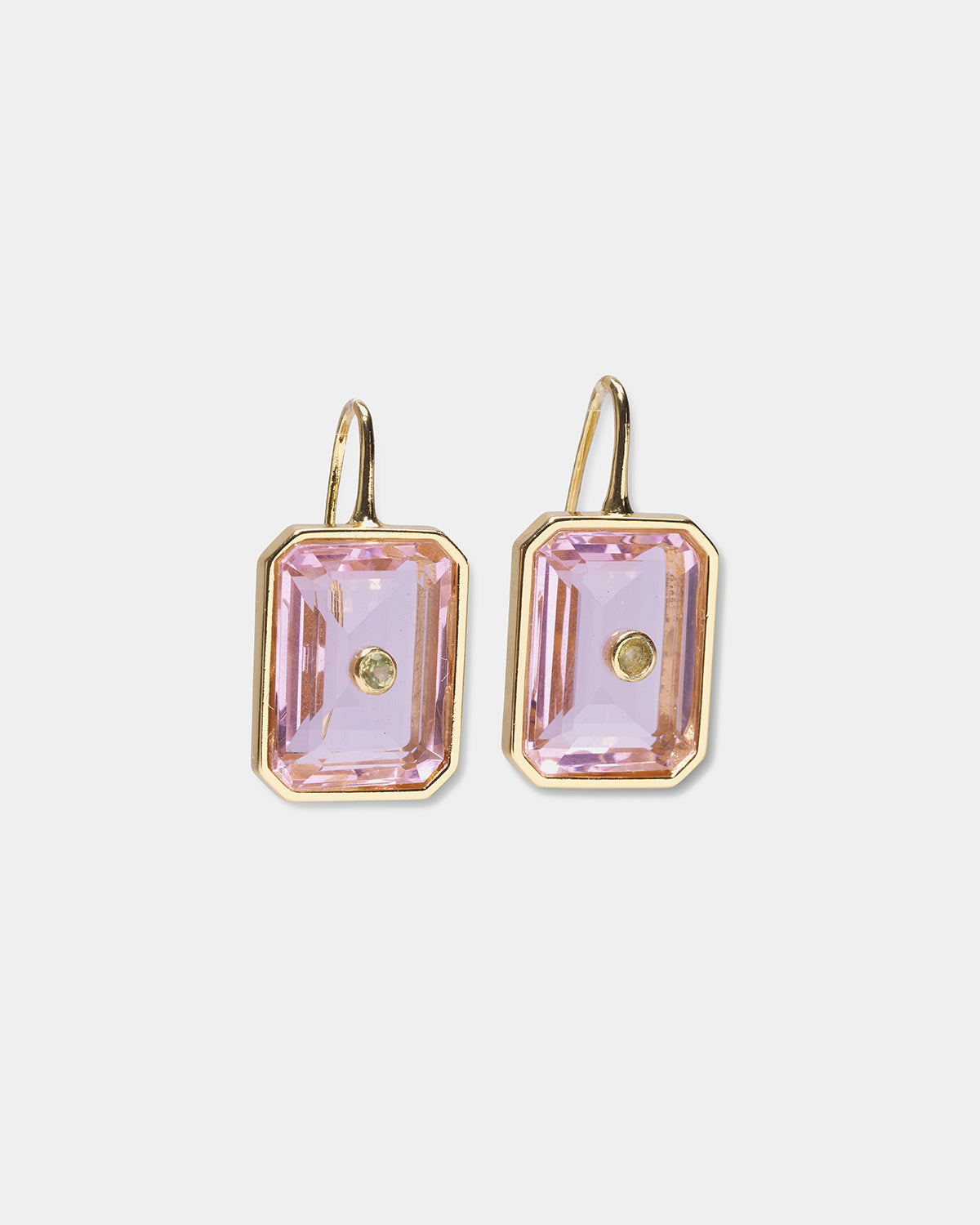 Tile Earrings, Pale Pink