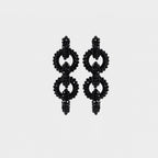 Tulip Long Earrings, Black