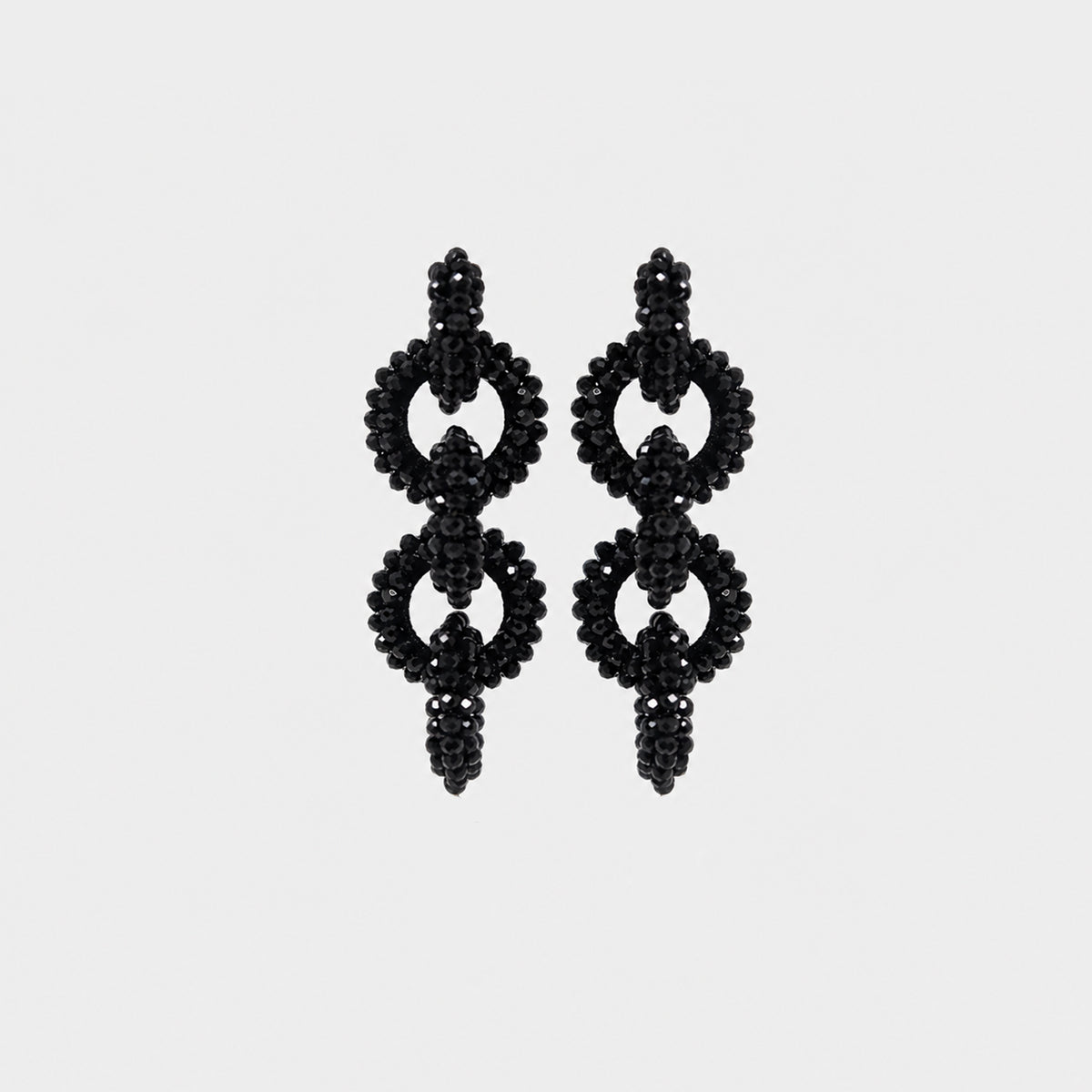 Tulip Long Earrings, Black