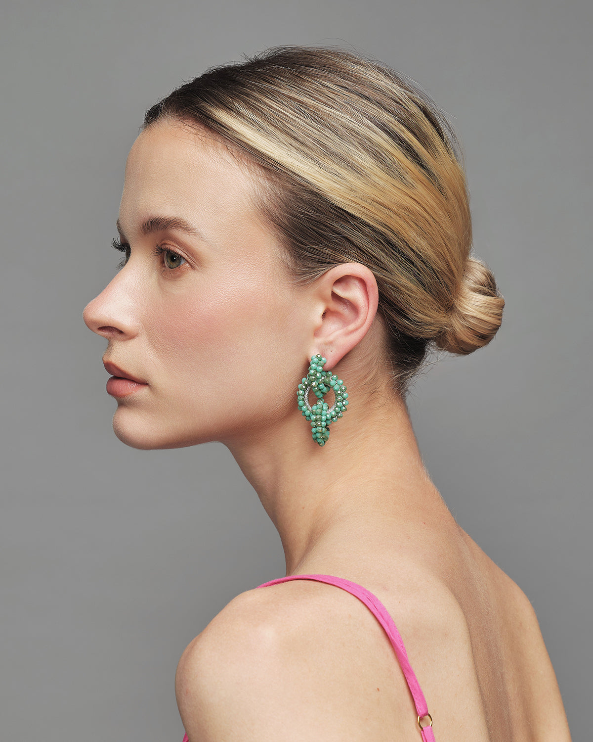 Tulip Earrings, Mint Gray