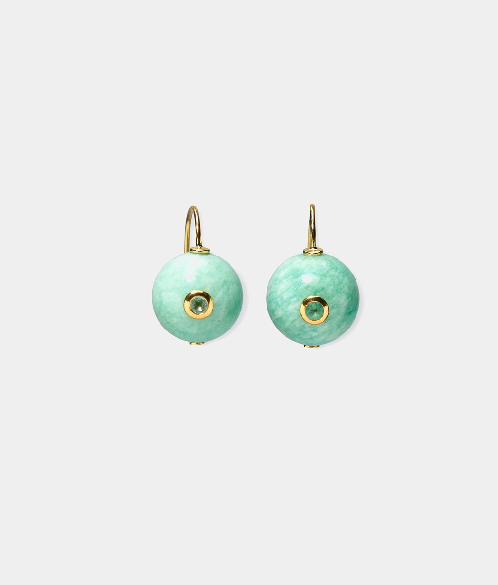 Comet Earrings, Amazonite