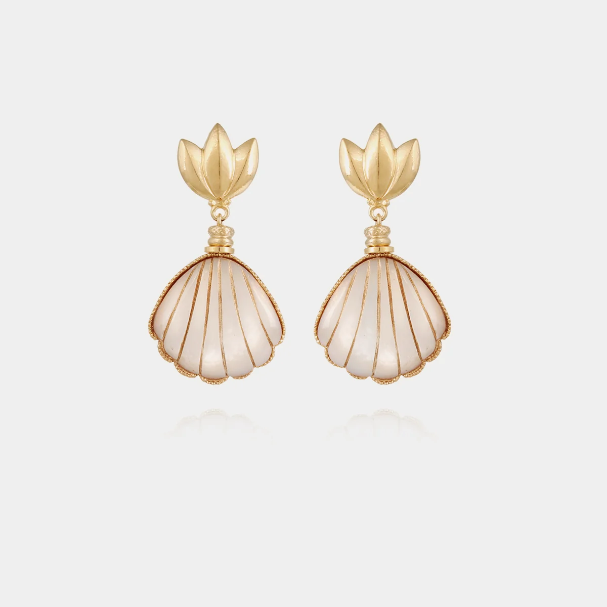 Sanibel Earrings, White Mother-of-Pearl