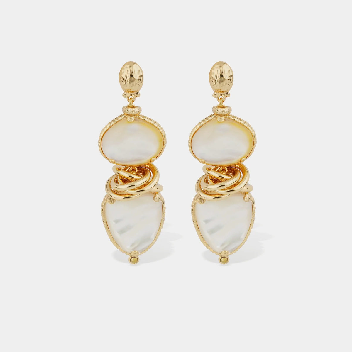 Sirena Earrings, White Mother-of-Pearl