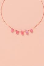 5-DROP NECKLACE , RHODOCHROSITE