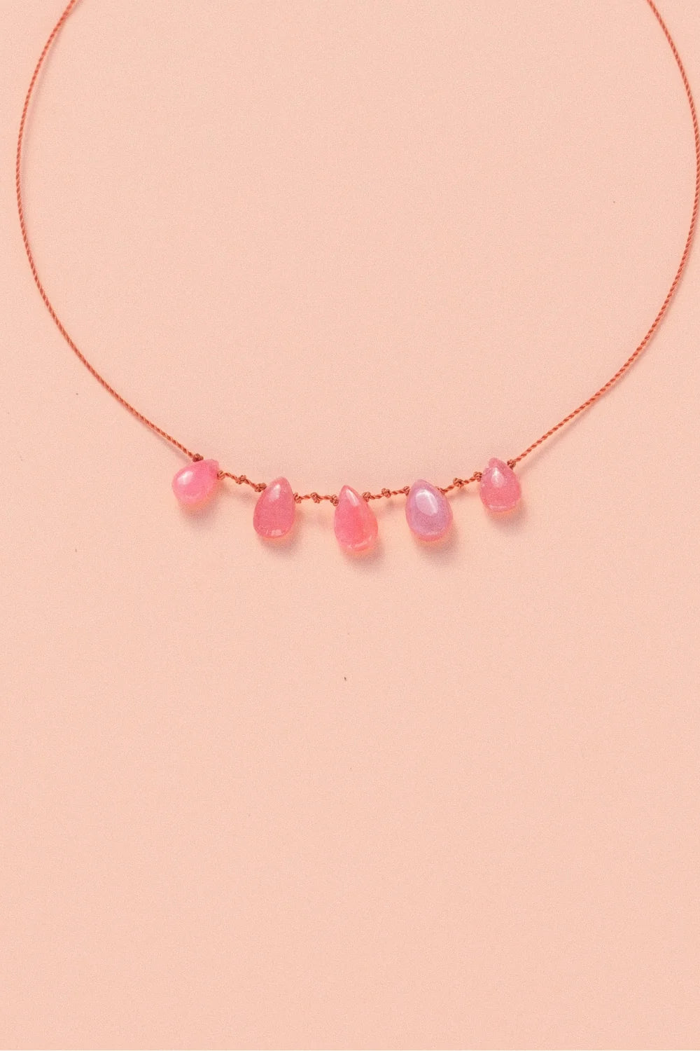 5-DROP NECKLACE , RHODOCHROSITE