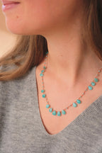 OFFSET NECKLACE , AMAZONITE