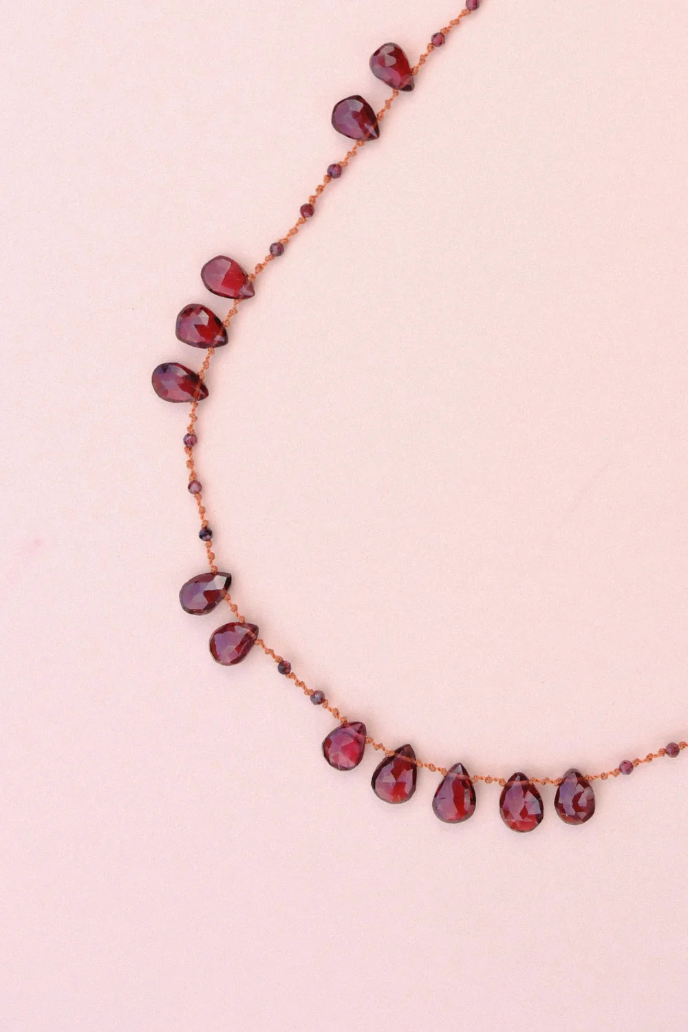 OFFSET NECKLACE , GARNET