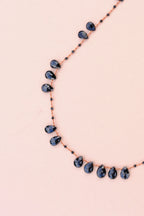OFFSET NECKLACE , BLACK SPINEL