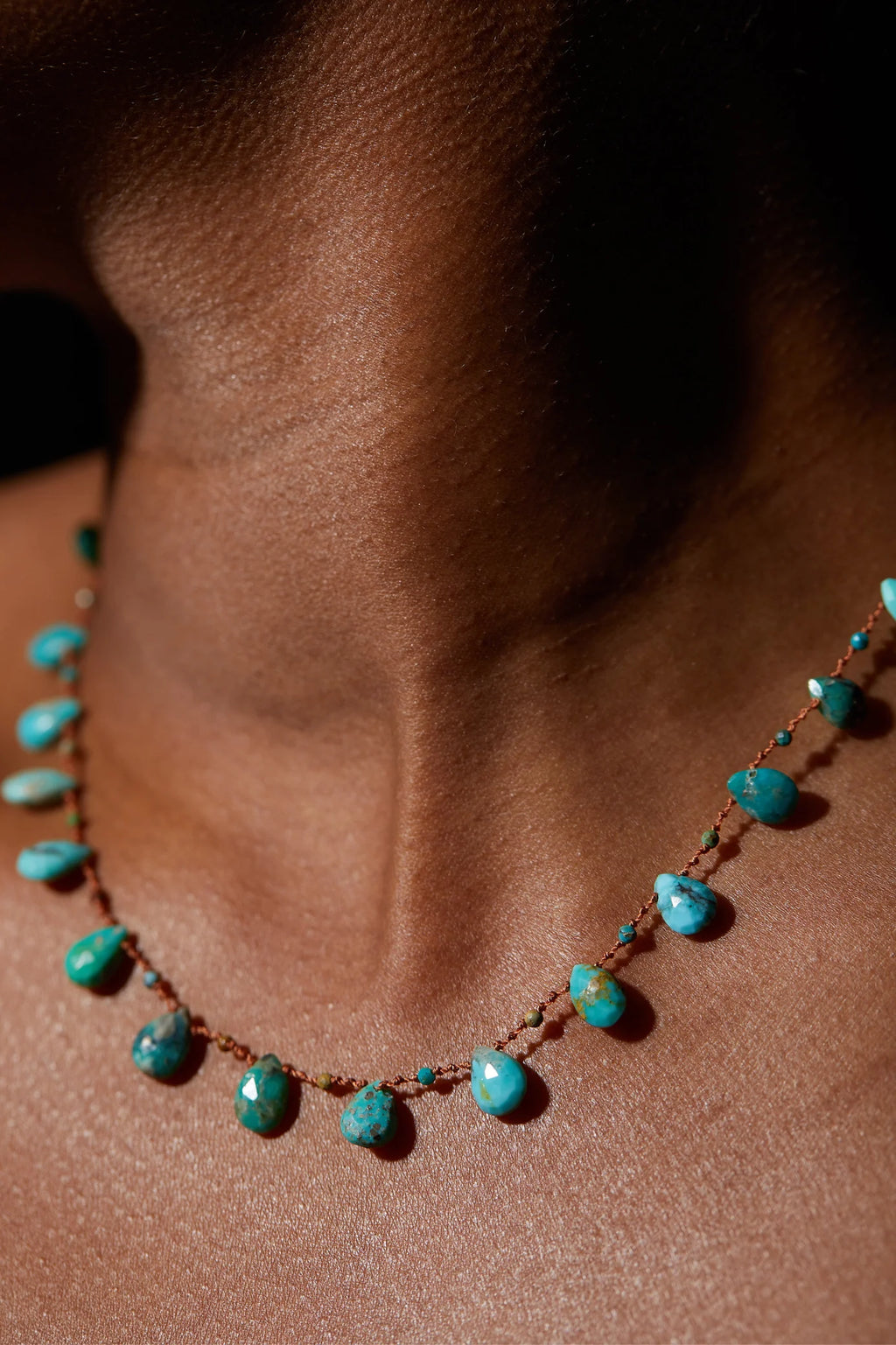 POWHATAN DB NECKLACE , TURQUOISE