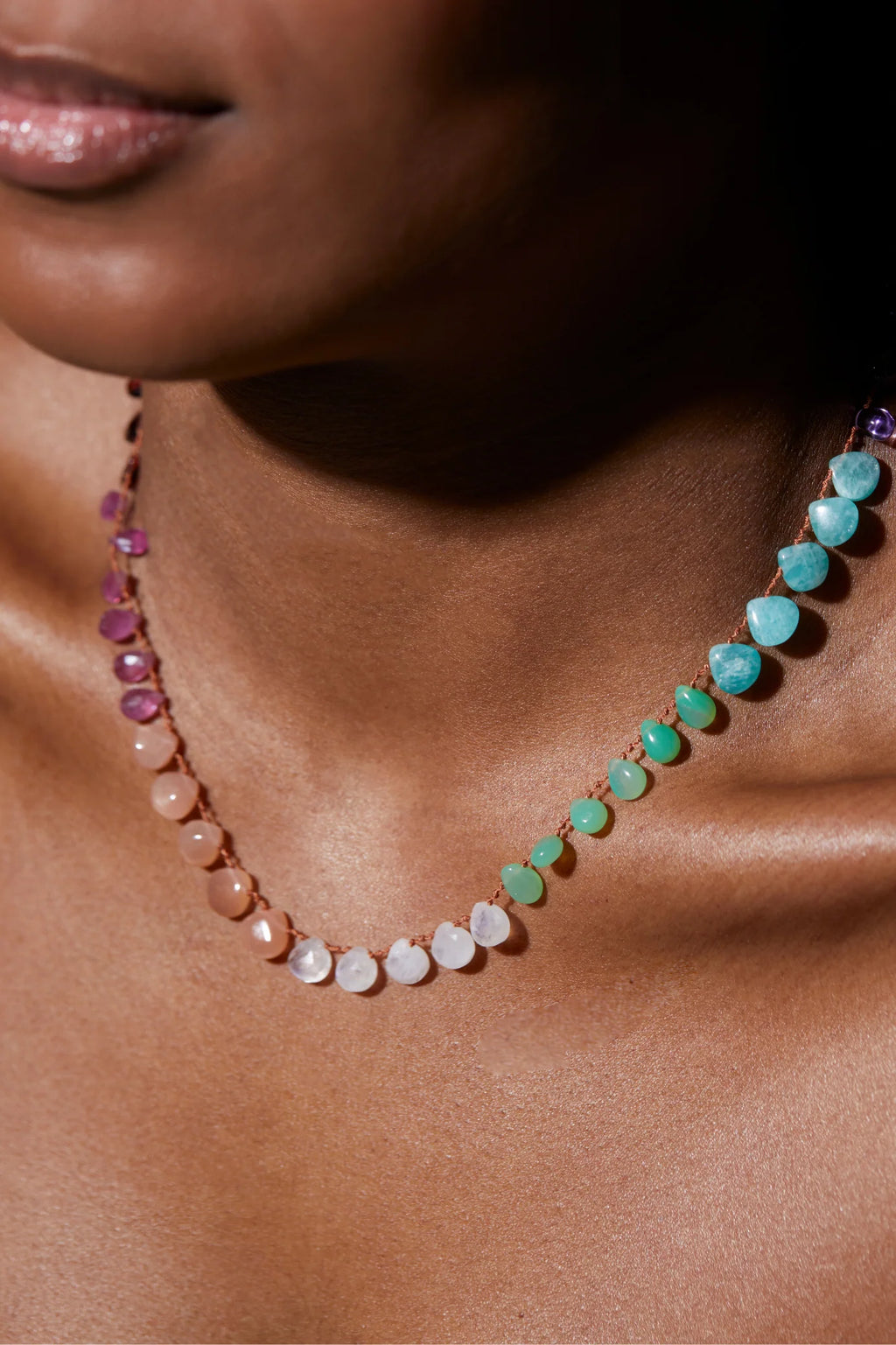 RAINBOW NECKLACE , MULTI-STONE